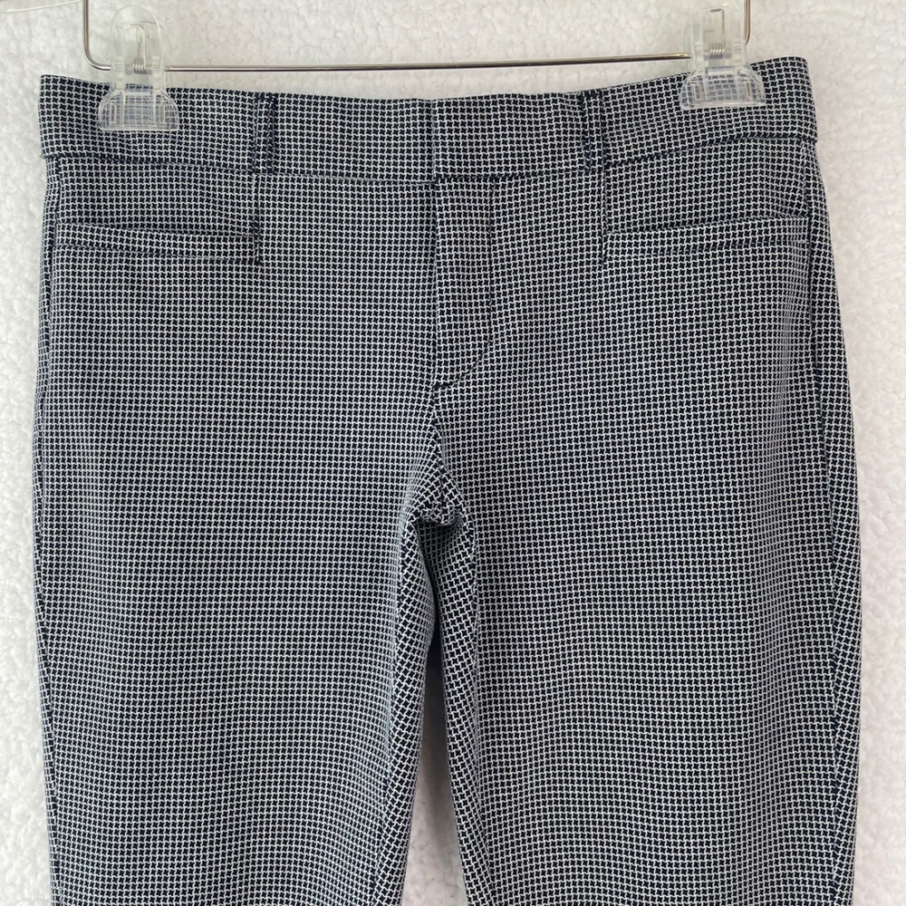 Banana Republic Sloan Fit Houndstooth Ankle Pants Navy White Size 2 Work Trouser